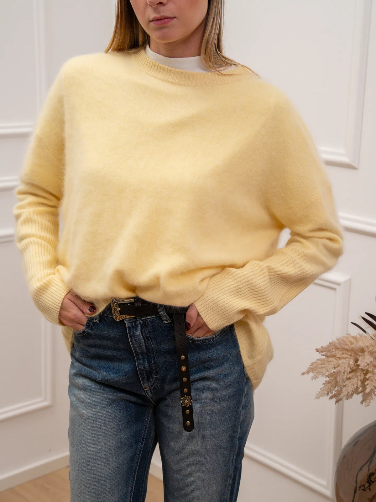 Maglia girocollo Fluffy misto lana e cashmere - Vicolo