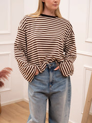 T shirt Stripe burro e cioccolato - Crispy