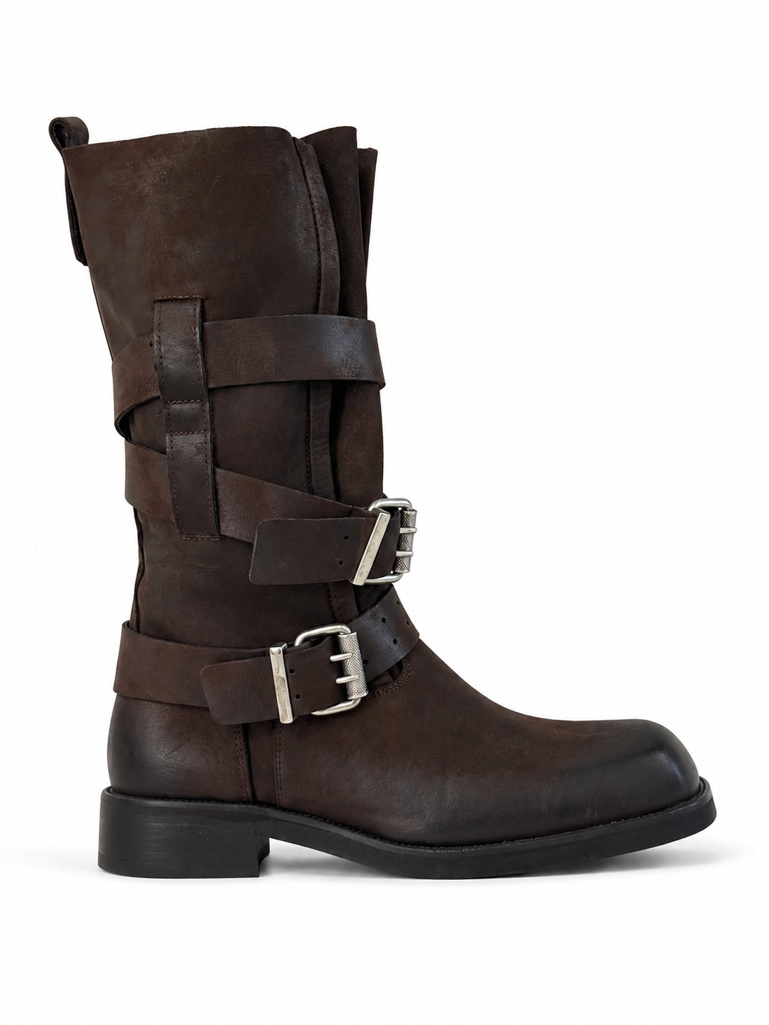 Stivali Urban biker nabuk moro - Divine Follie