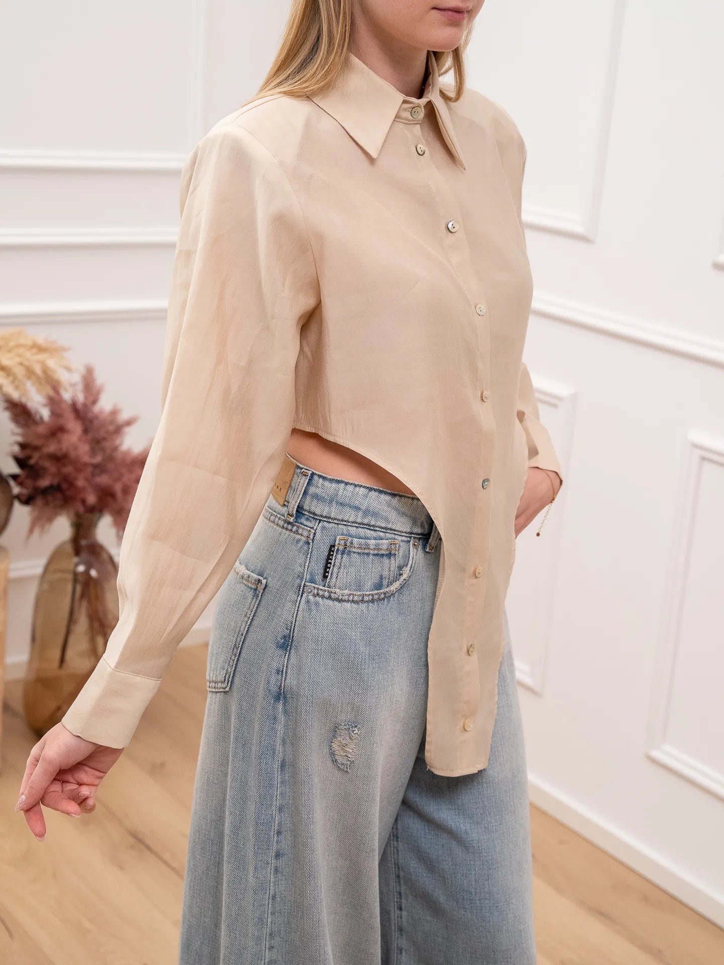 Camicia sabbia a punta in lyocell - HaveOne
