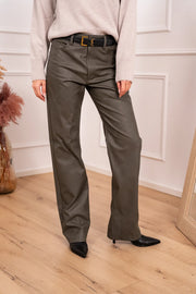 Pantaloni Rugiada in ecopelle gamba dritta - SoAllure