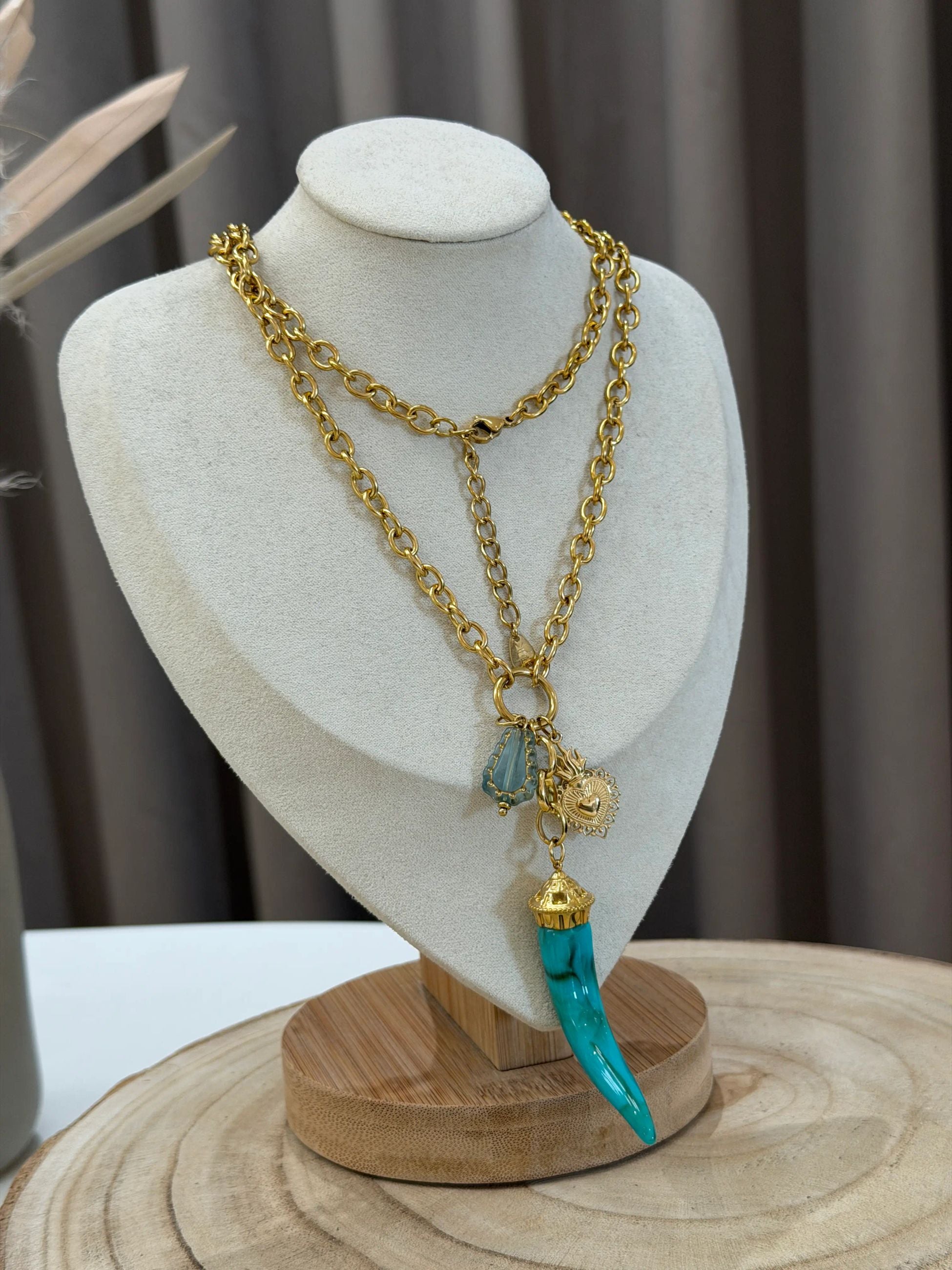 Collana corno turchese lunga - Calibro Shop
