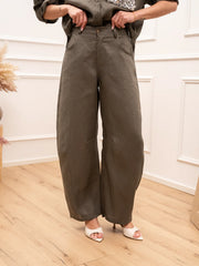 Pantaloni Dreamer militare in lino - Tensione In