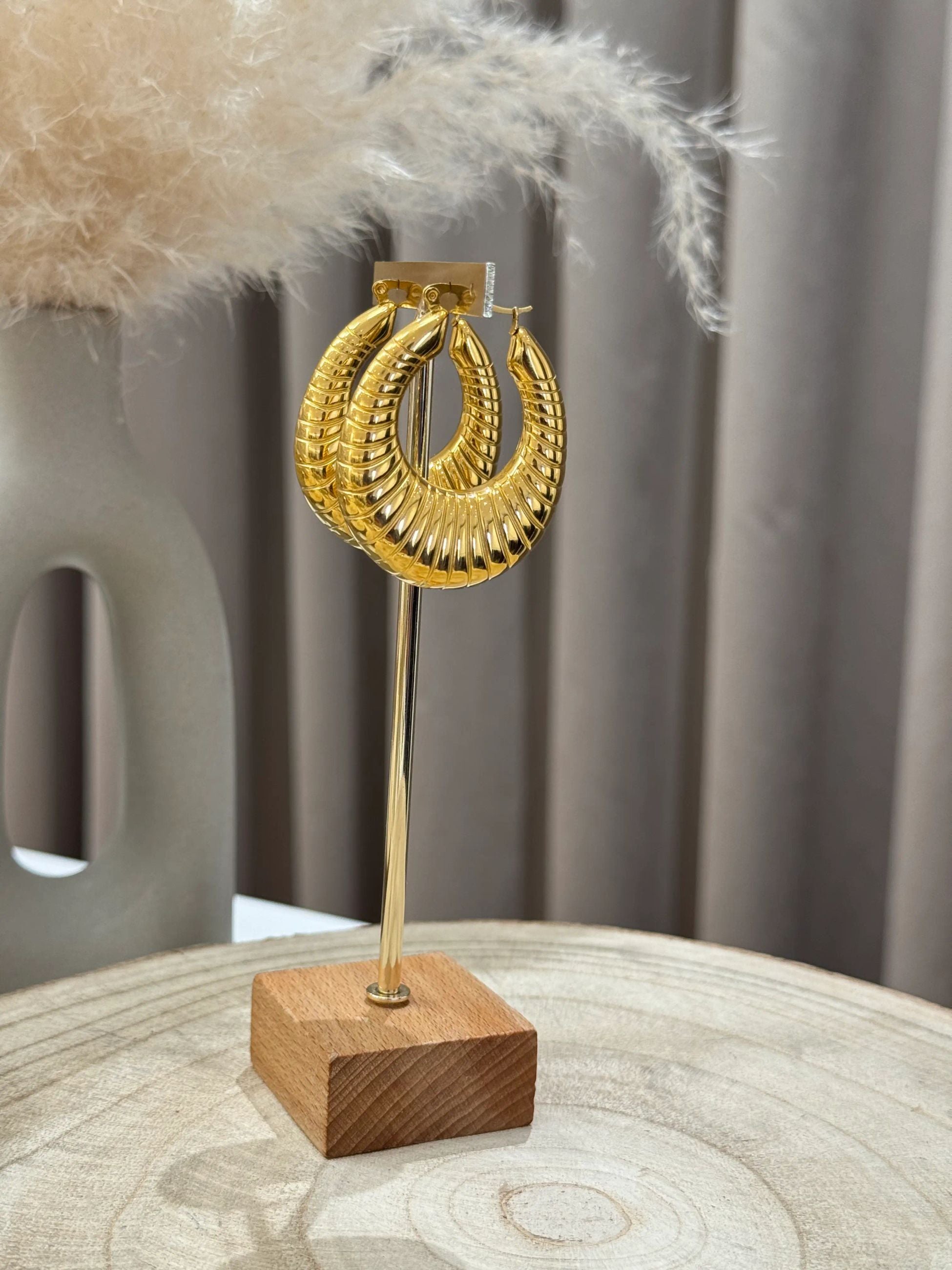 Orecchini Oval oro zigrinato - Calibro Shop