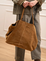 Borsa maxi shopper in crosta camel - Vicolo