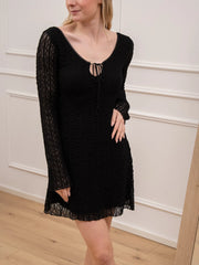 Vestito corto in pizzo nero - SoAllure