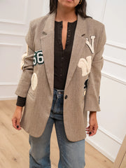 Giacca beige sale e pepe con patch - Vicolo