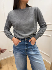 Maglia girocollo grigia 80% lana - HaveOne