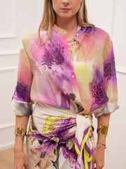 Camicia Orchidea viola in lyocell - HaveOne