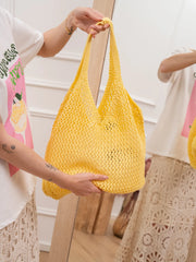 Borsa shopper crochet gialla - Calibro Shop