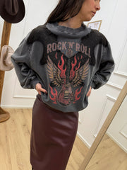 Felpa grigia vintage Rock - Tensione In