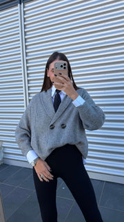 Cardigan doppiopetto misto lana e cashmere - Tensione In