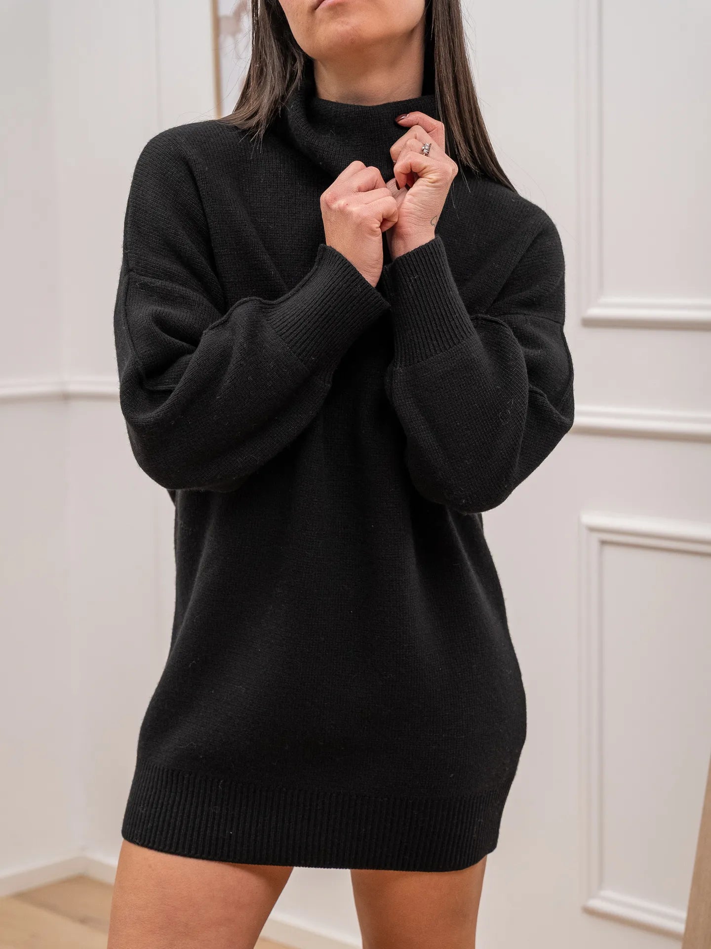 Vestito mini dolcevita nero - Vicolo