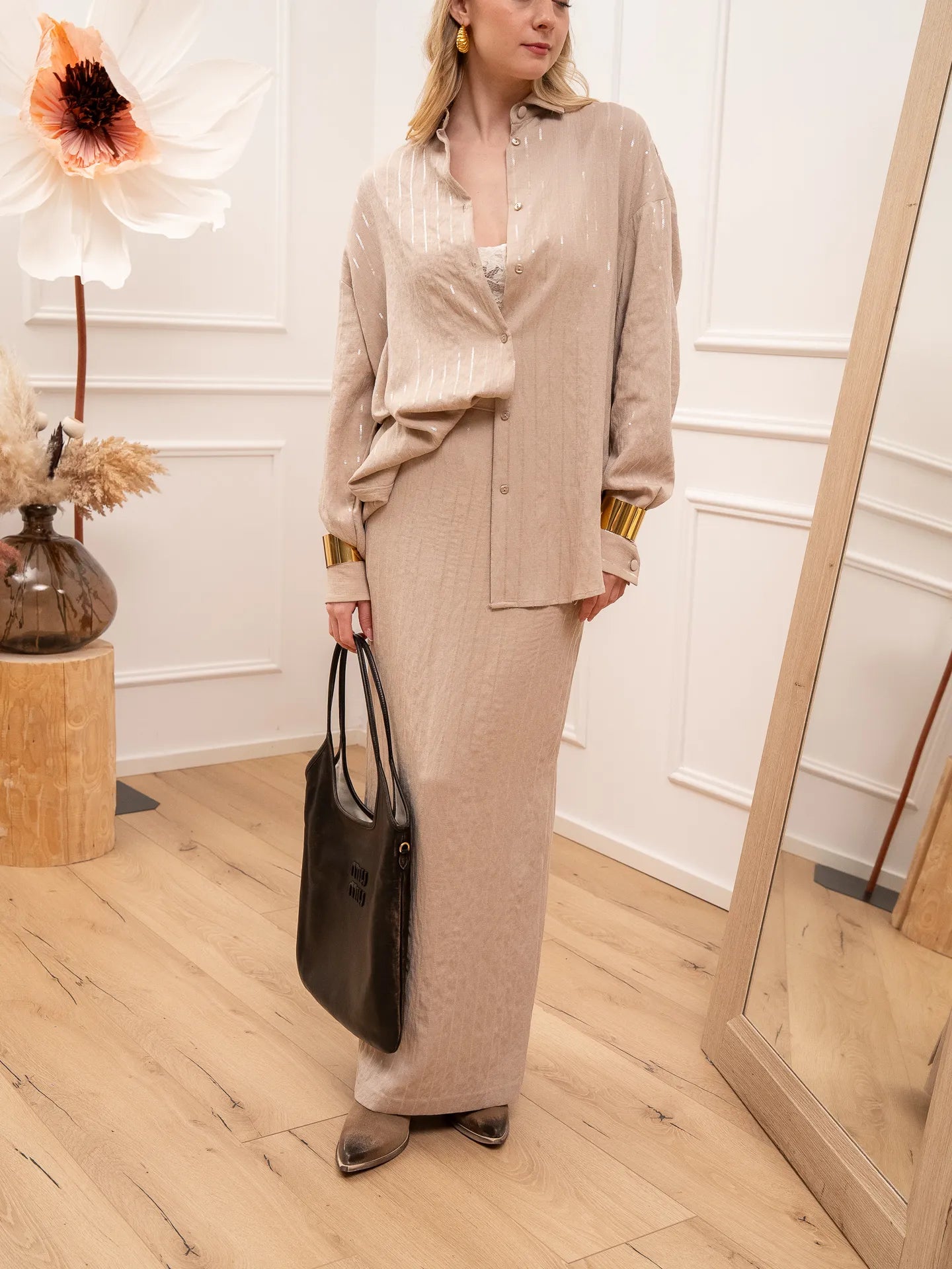 Gonna Glam sabbia gessata con paillettes - Silence Limited