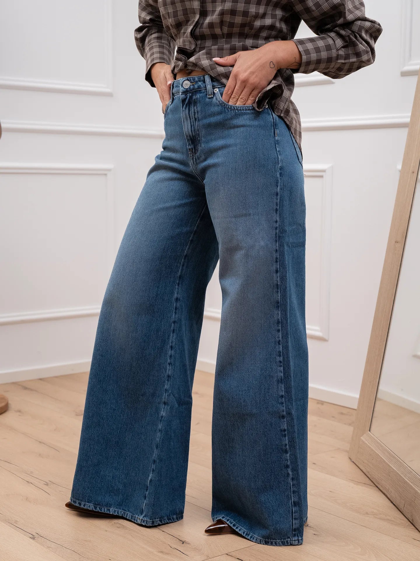 Jeans Sidney blu denim a palazzo - Vicolo
