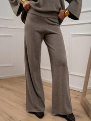 Pantaloni palazzo tortora misto lana - Kontatto