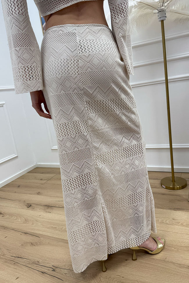 Gonna lunga in crochet burro - HaveOne