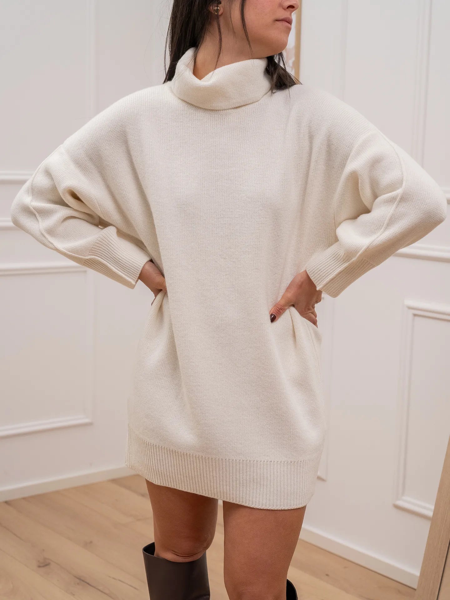 Vestito mini dolcevita naturale - Vicolo