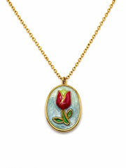 Collana Tulip smaltata celeste - Calibro Shop