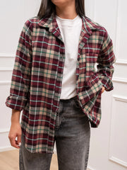 Camicia check bordeaux, sabbia in flanella - HaveOne