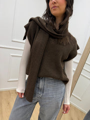 Gilet con sciarpa moro - HaveOne
