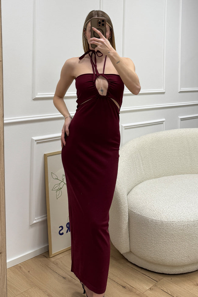 Vestito scollo america ribes cut out - Kontatto