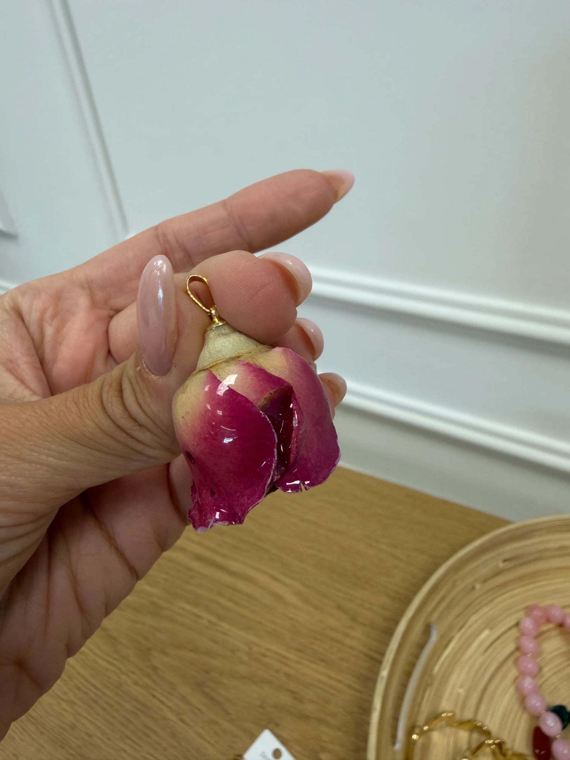 Ciondolo fiore resina fucsia maxi - Calibro Shop