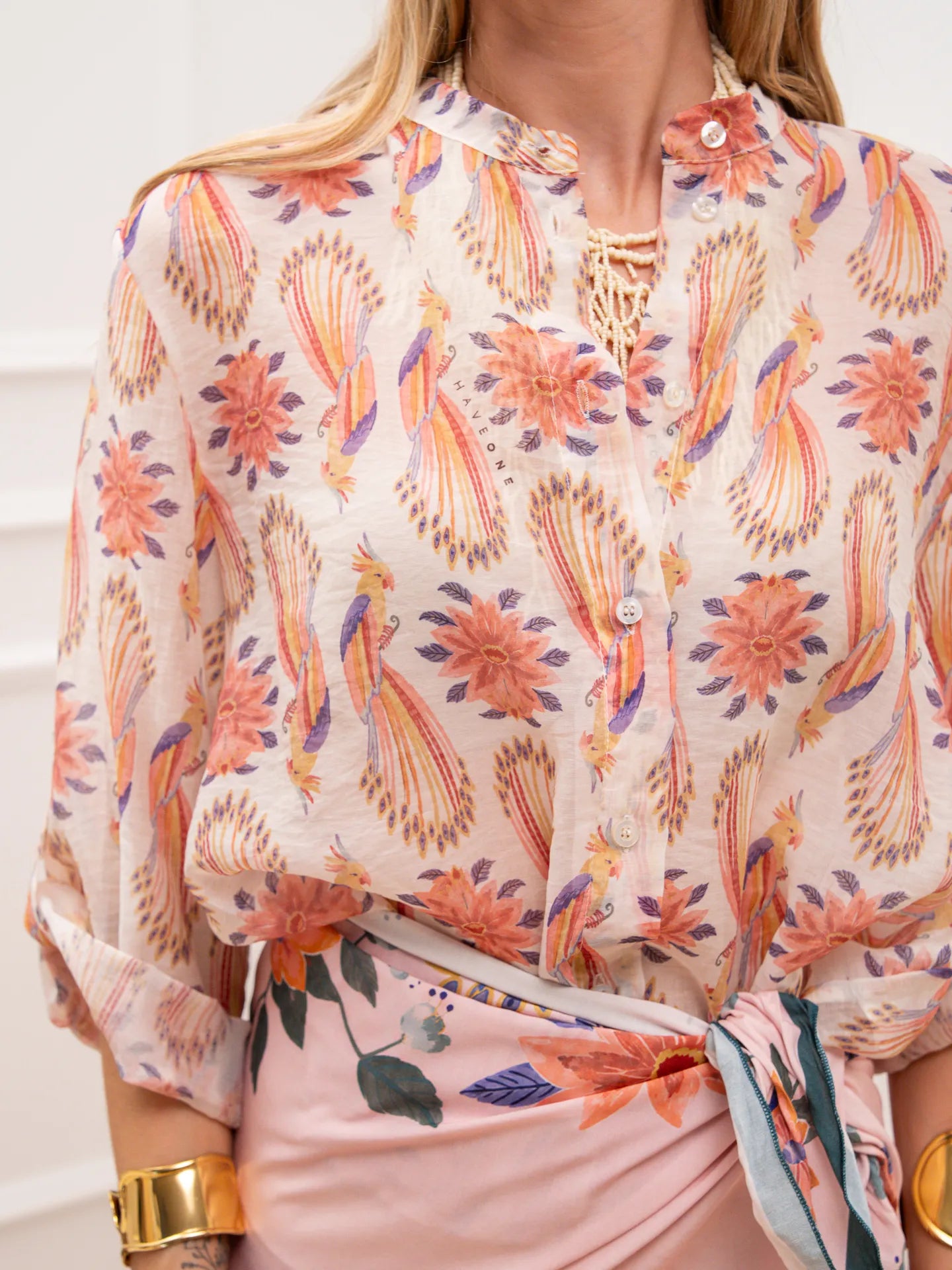 Camicia Pappagalli all over in lyocell - HaveOne