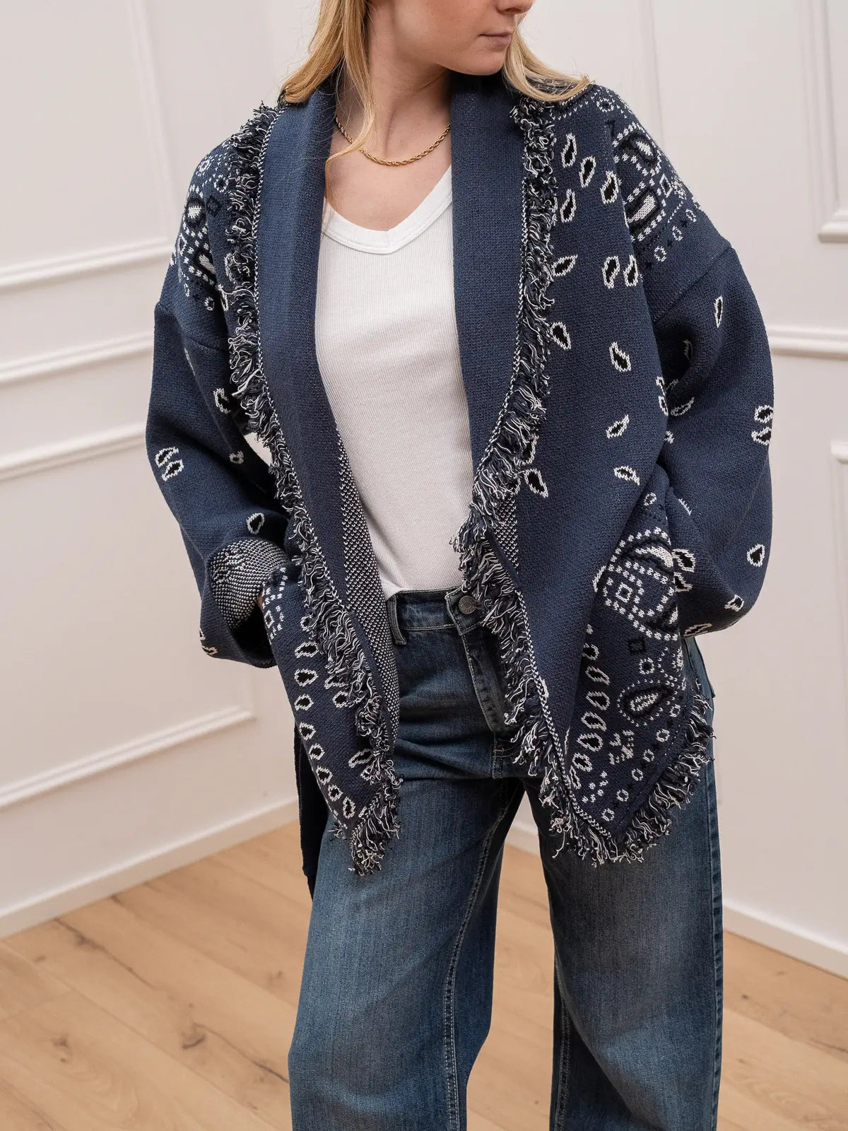 Cardigan alanui bandana blu - Tensione In