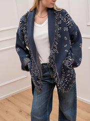 Cardigan alanui bandana blu - Tensione In