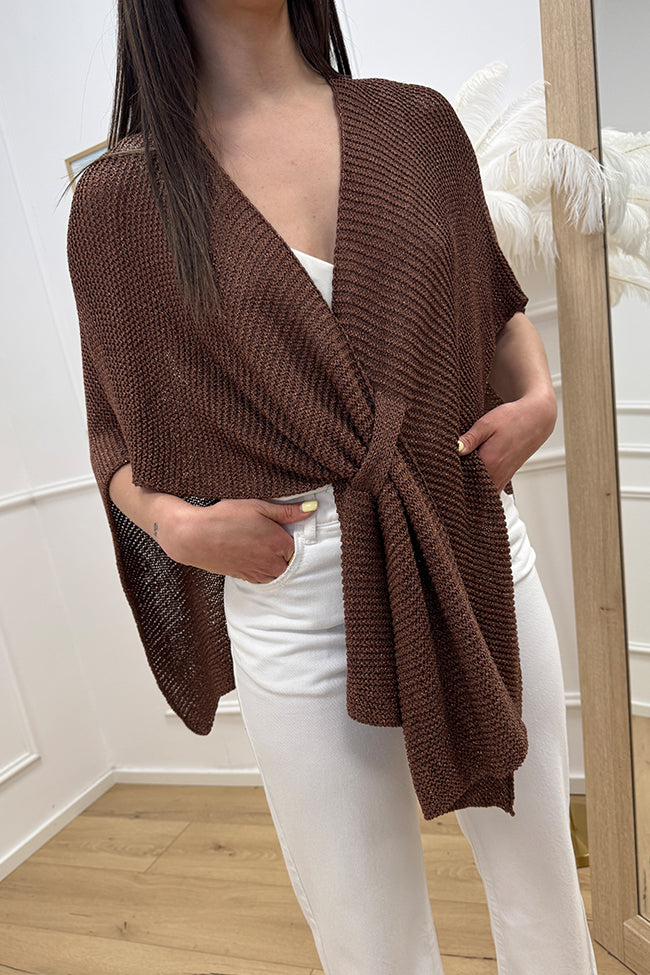 Mantella lamè moka con passante - Vicolo