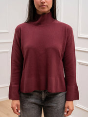 Maglia collo alto bordeaux 100% lana - HaveOne
