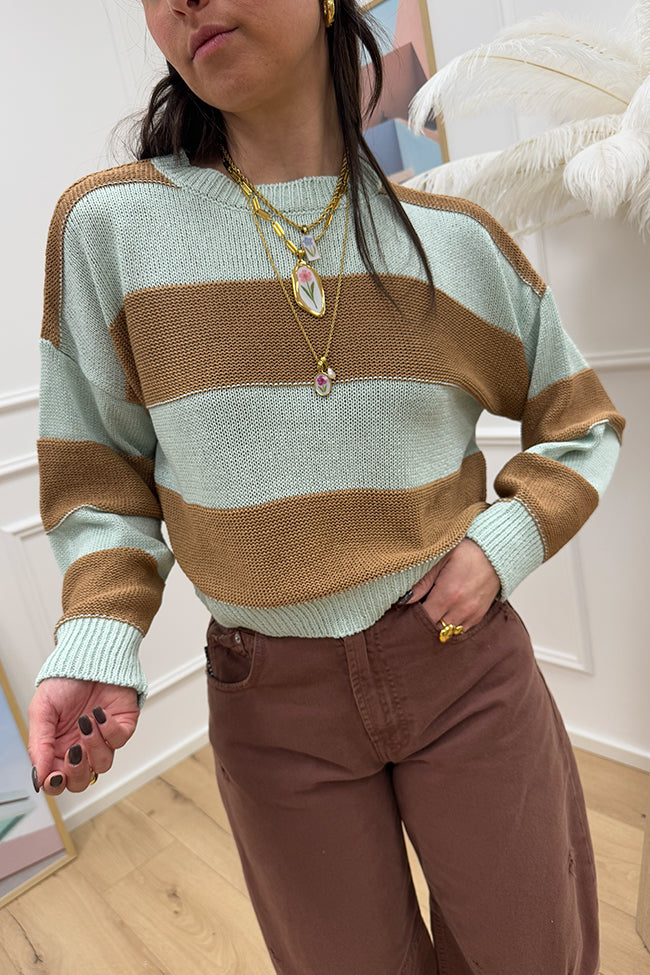 Maglia rigata acqua e kinder - Vicolo