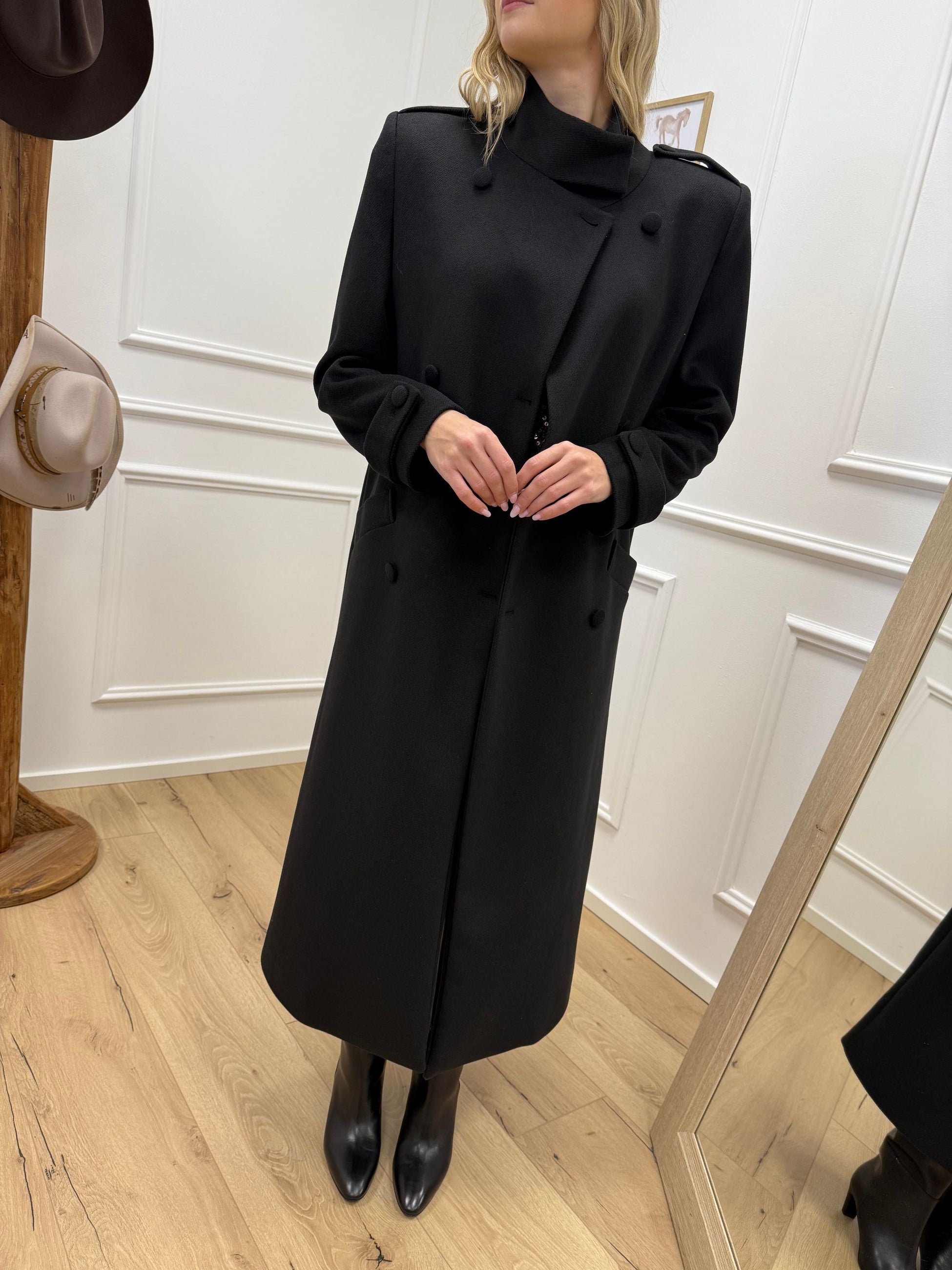 Cappotto Icon lungo nero - Silence Limited