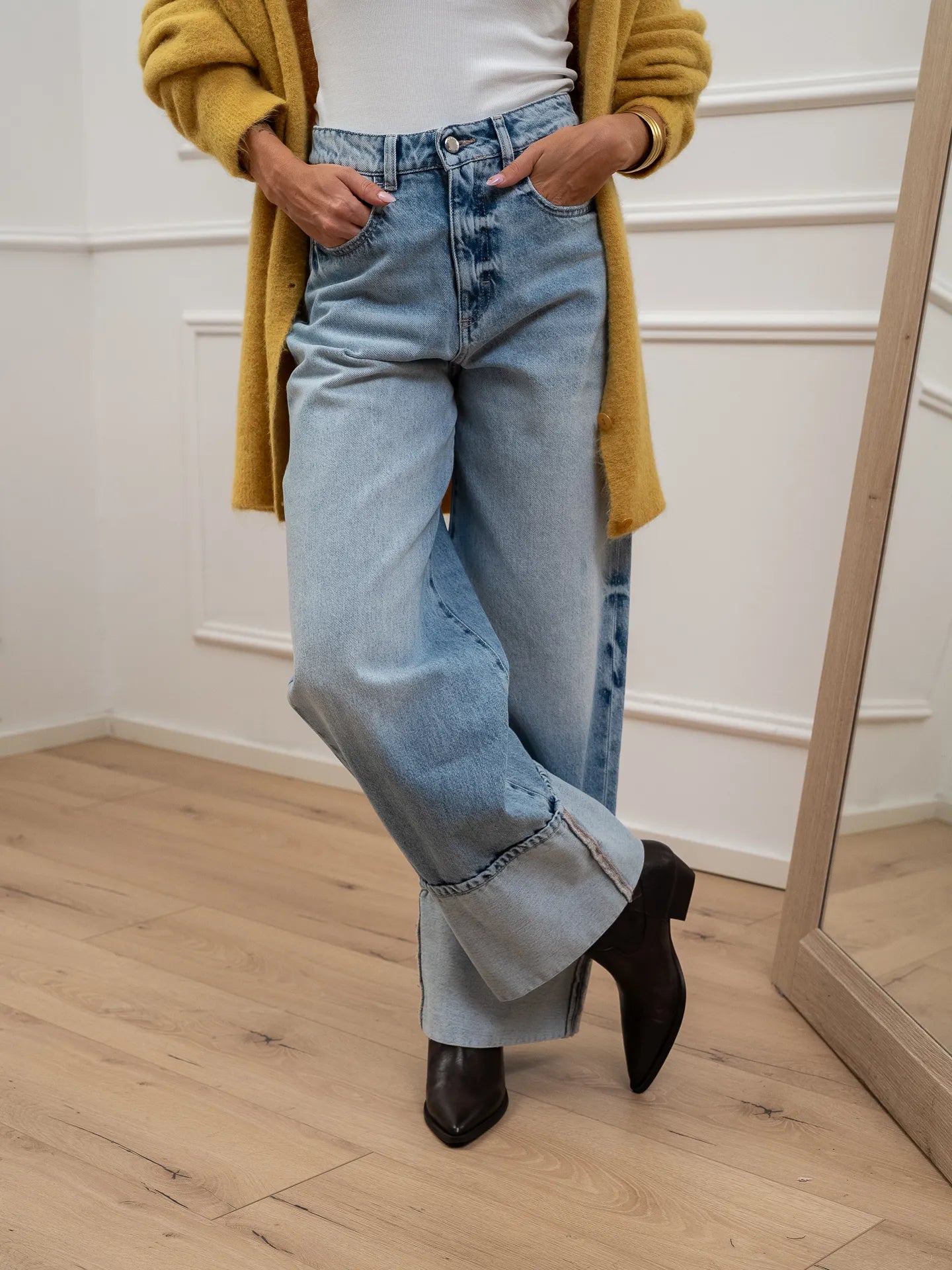 Jeans Kiki sky blue con risvolto - Icon Denim