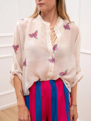 Camicia panna Rio fucsia in lyocell - HaveOne