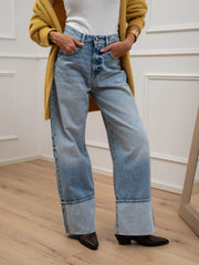 Jeans Kiki sky blue con risvolto - Icon Denim