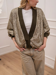Bomber in paillettes kaki - Philia Loft