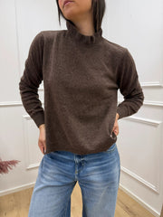 Maglia collo rouches moro 80% lana - HaveOne