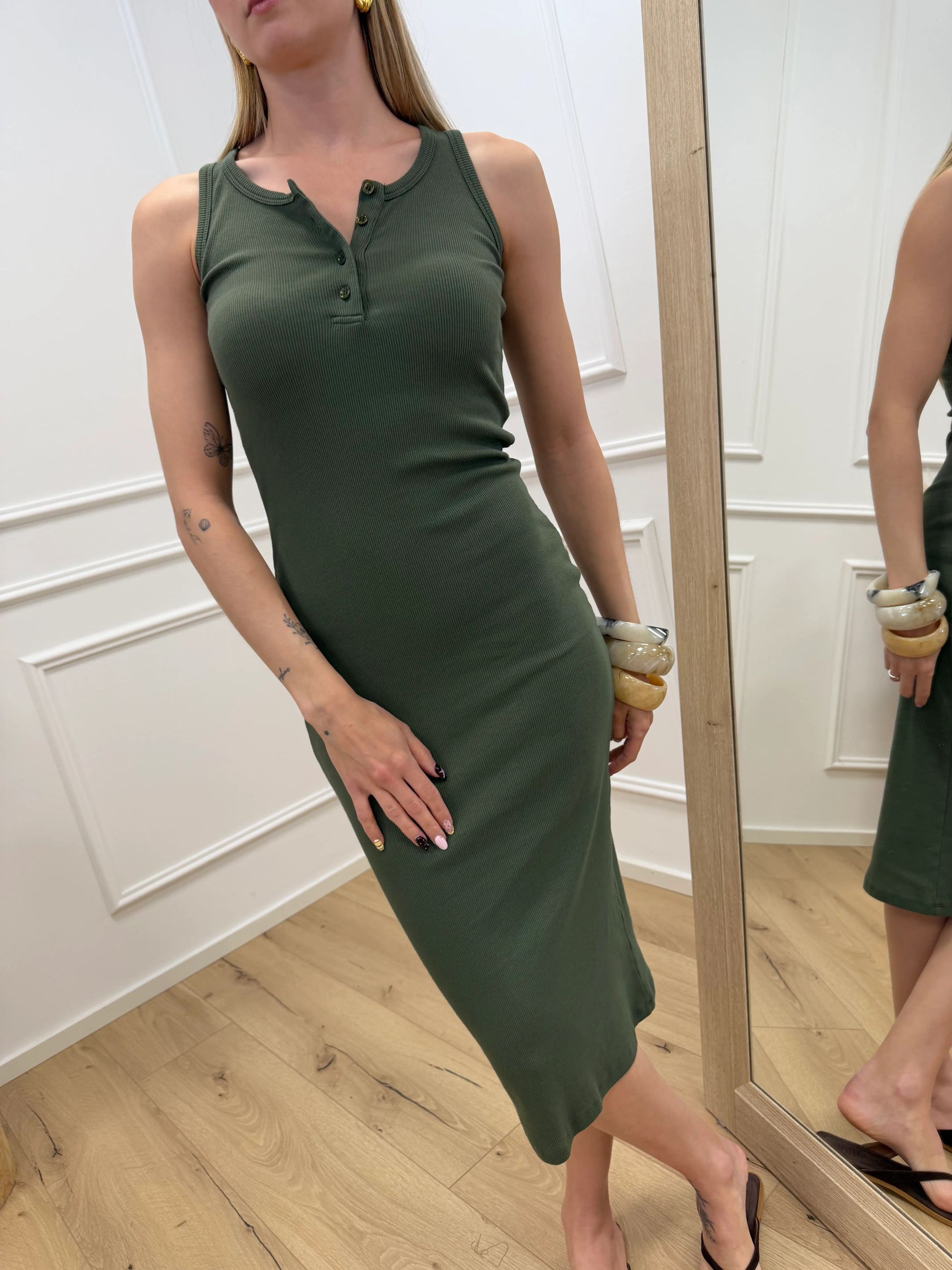 Vestito Greta serafino militare a costine - Vicolo