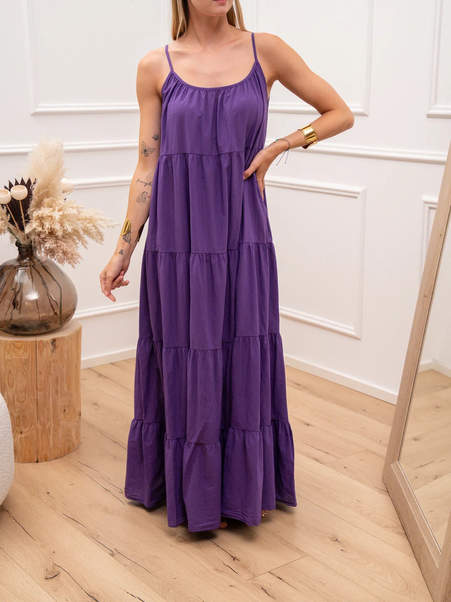 Vestito Balze lungo viola - Tensione In