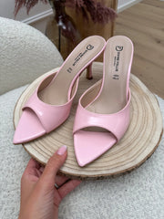 Décolleté sabot “Luna” in vernice rosa - Divine Follie