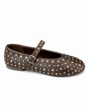 Ballerine Stud caffè con borchie - Ovyè