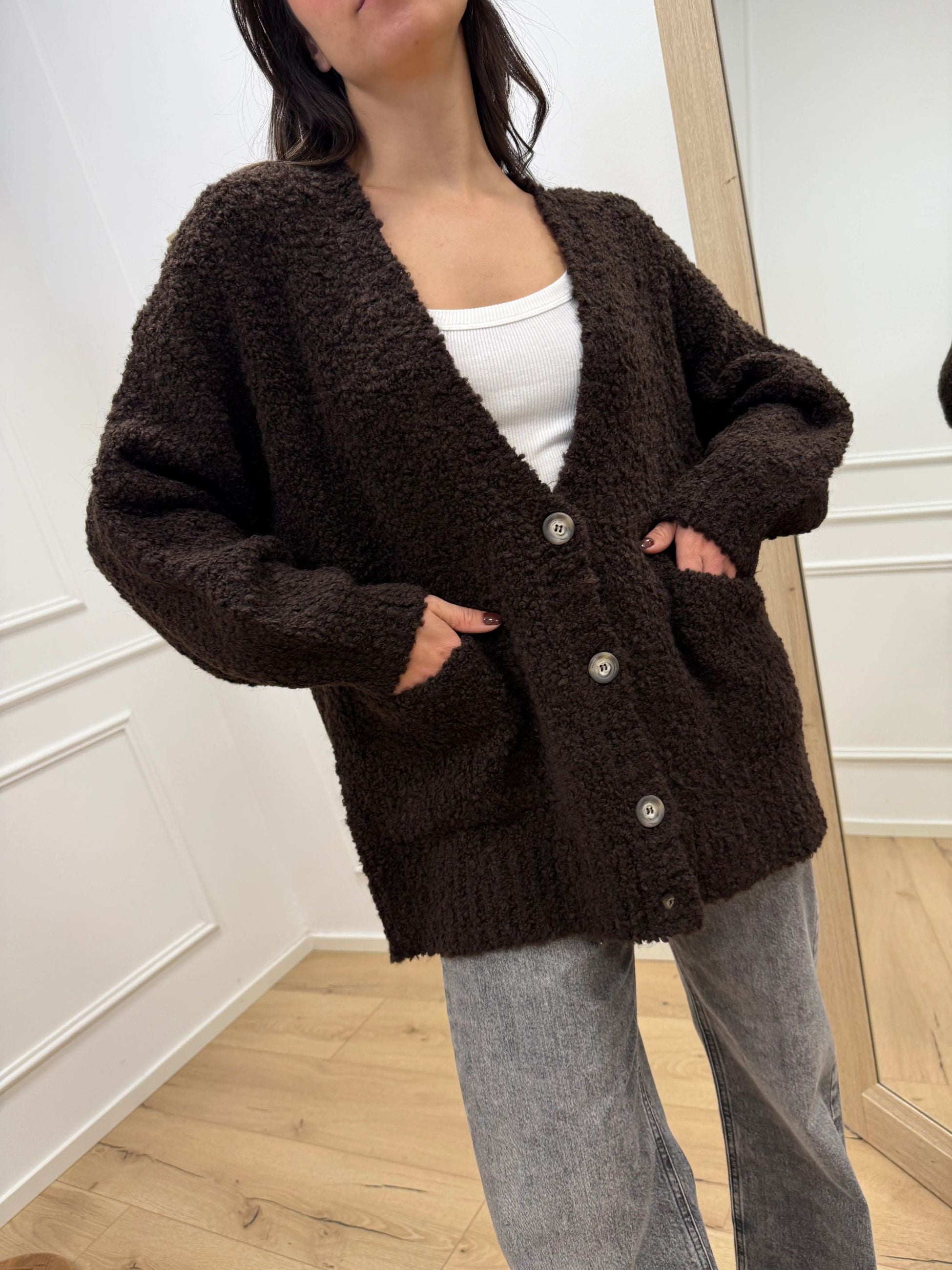 Cardigan bouclé moro - Tensione In