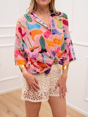 Camicia Rodeo multicolor rosa - Tensione In