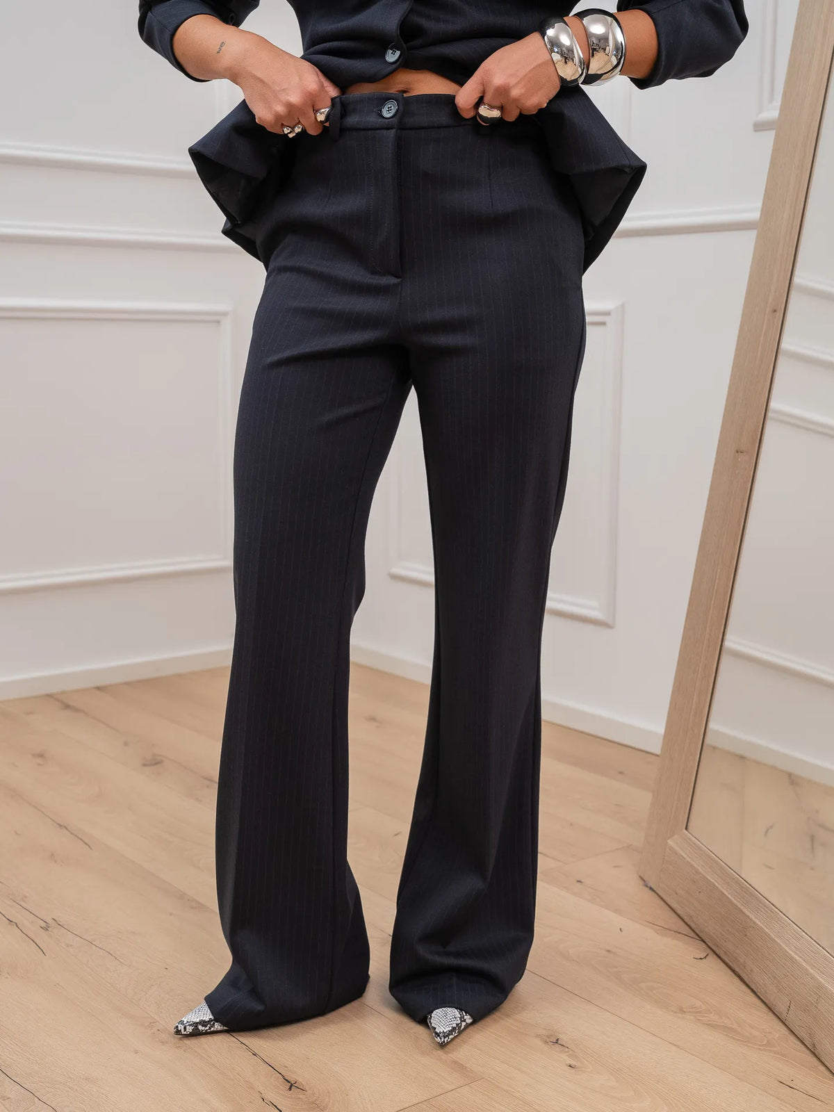 Pantaloni blu gessati in punto milano - Vicolo