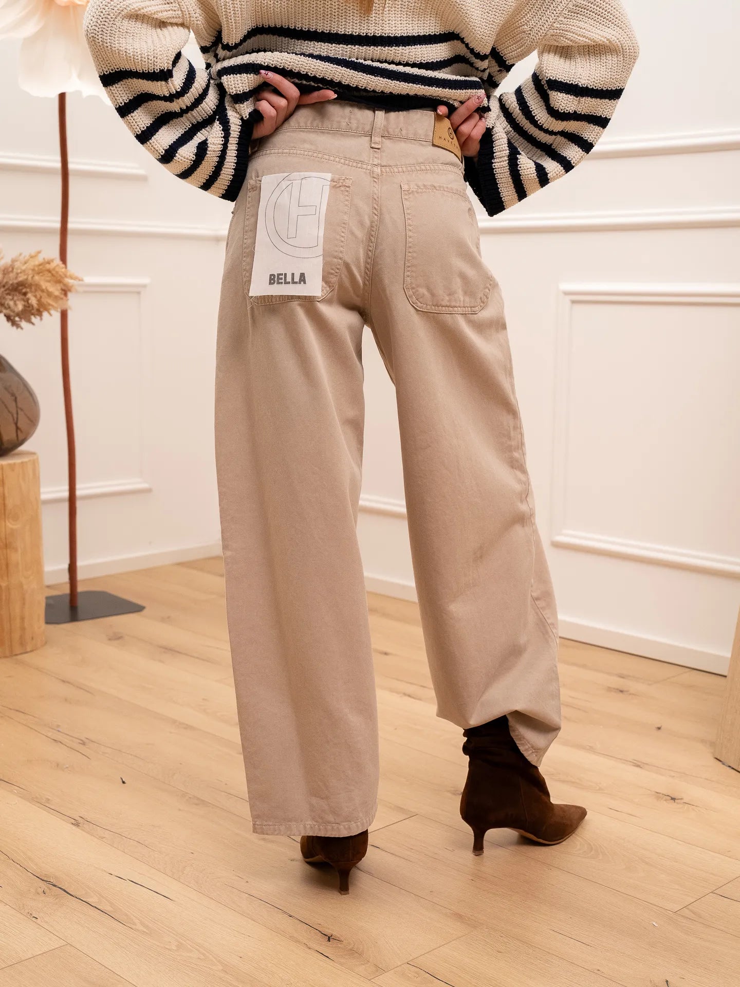 Jeans Bella beige acid wash - HaveOne