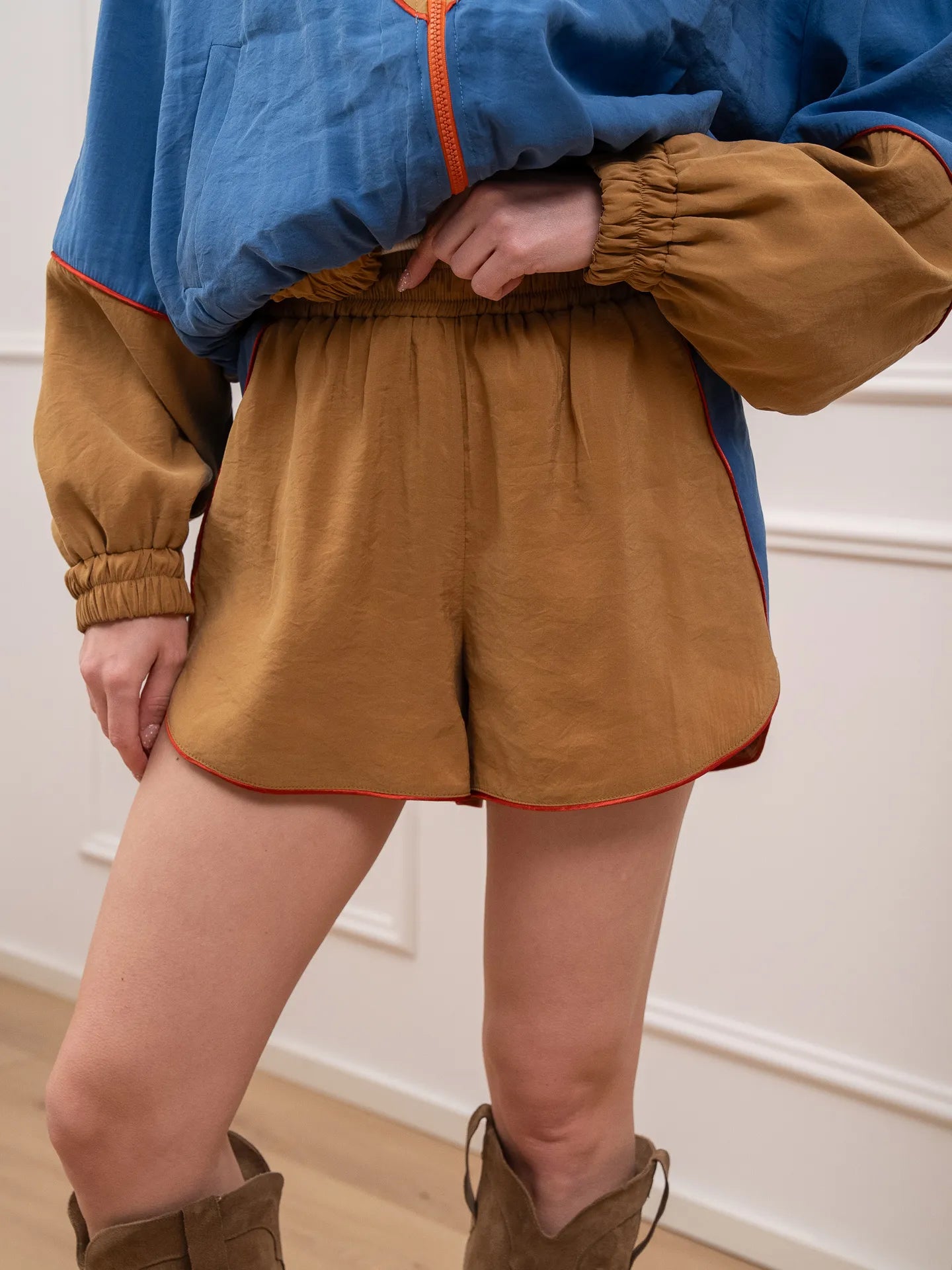 Shorts piping denim, camel e arancio - HaveOne
