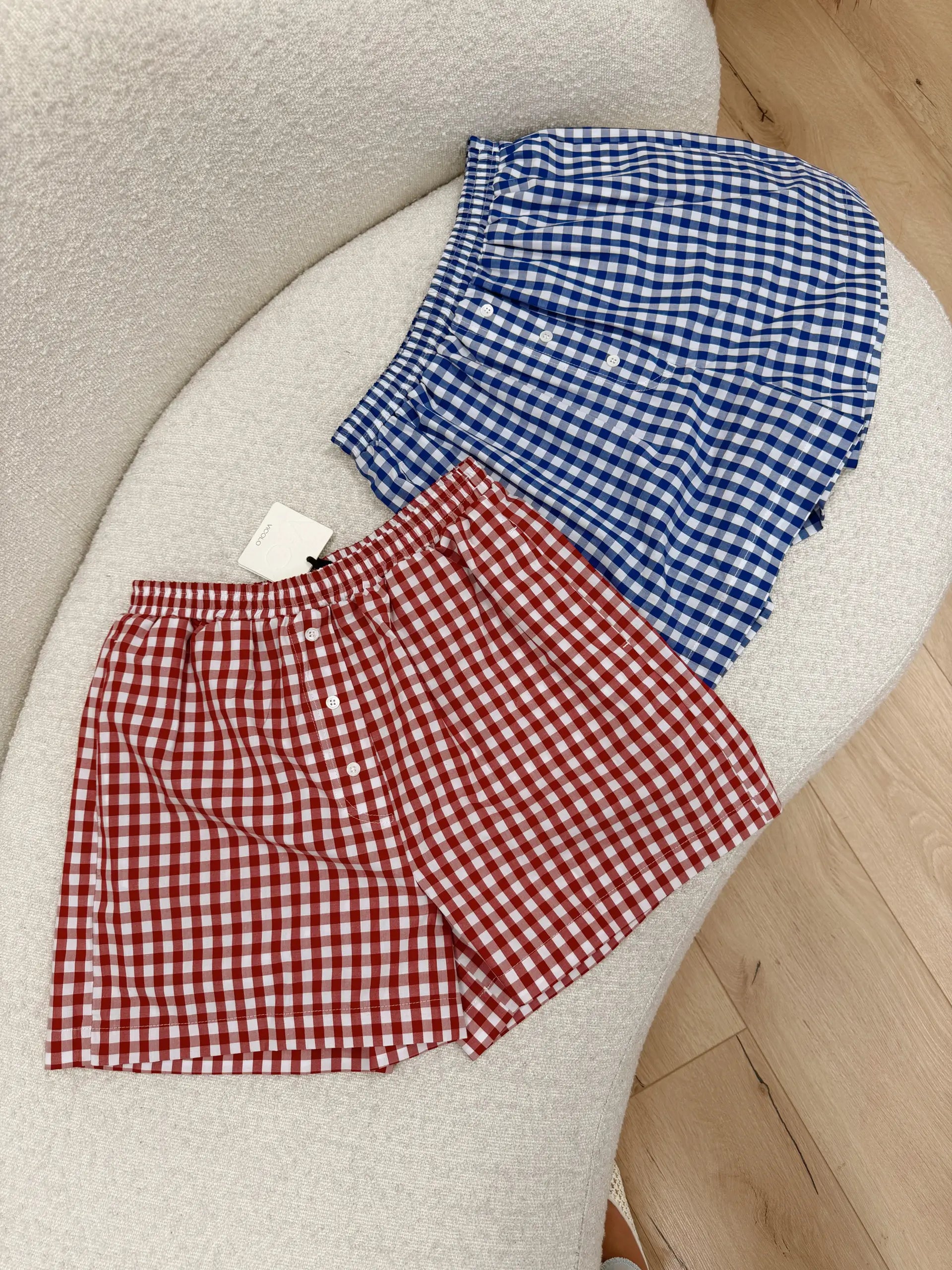 Pantaloncini bottoncini vichy blu - Vicolo