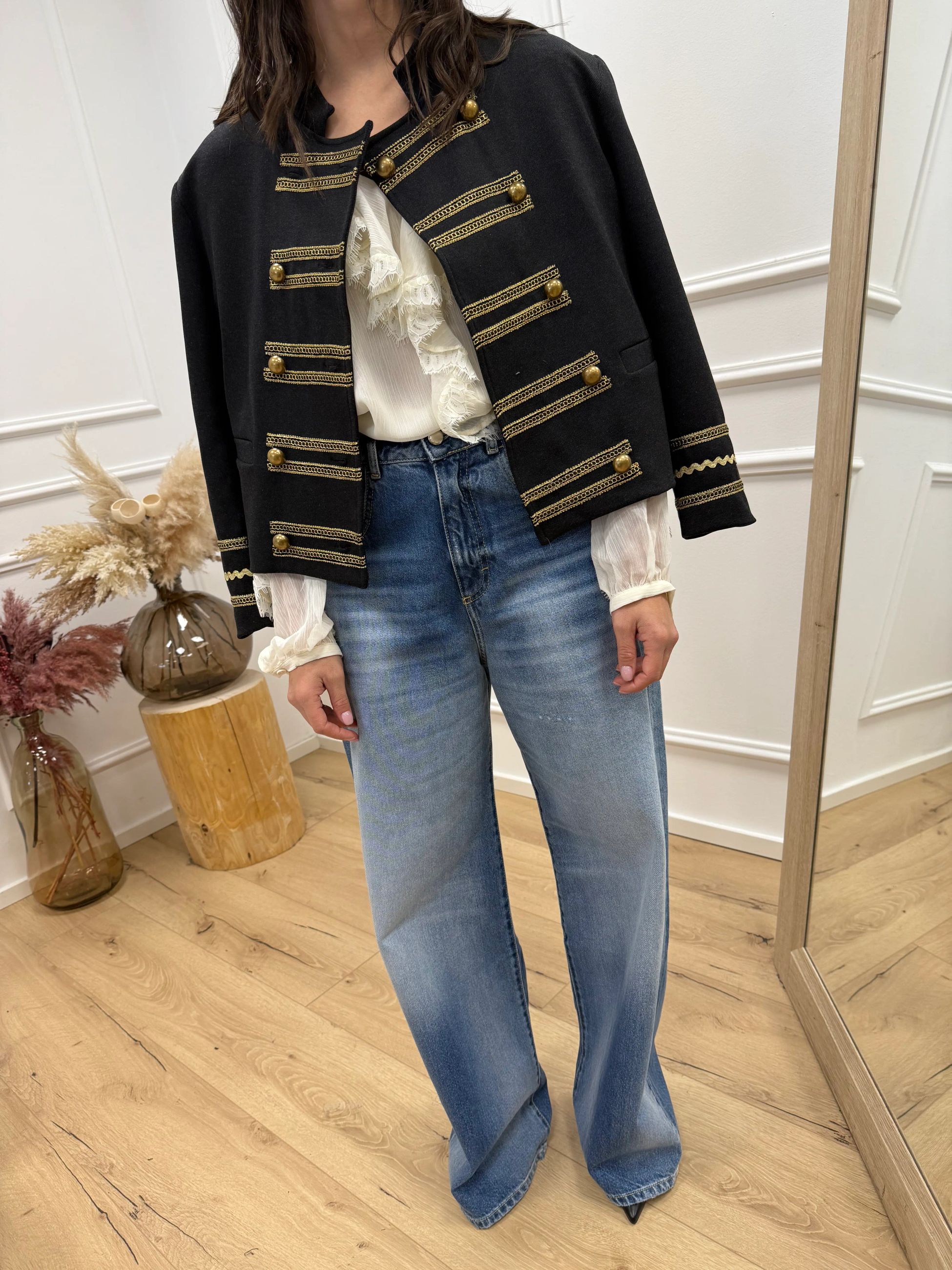 Giacca Napoleone crop nera - HaveOne